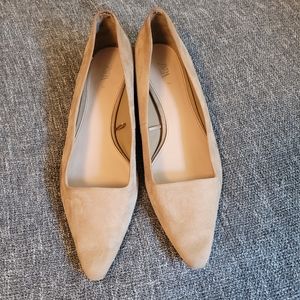 Zara Nude Beige Faux Suede Flats